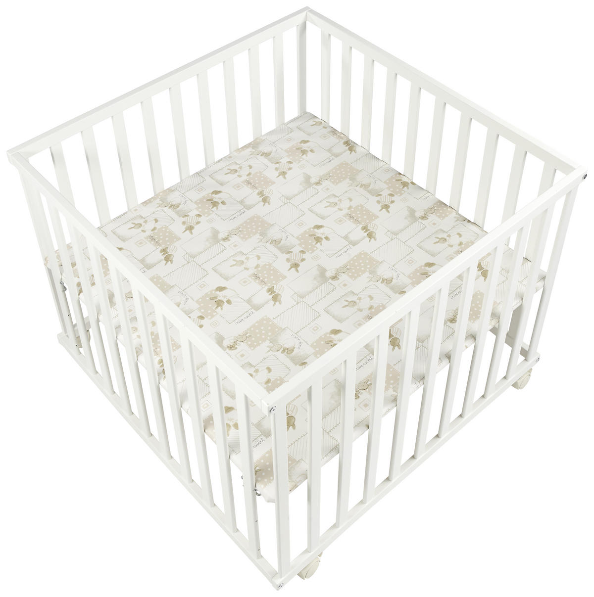 LAUFGITTER  97/97/70 cm  - Weiss, Lifestyle, Holz/Kunststoff (97/97/70cm) - My Baby Lou