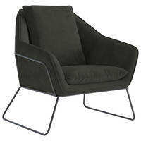 SESSEL Flachgewebe Dunkelbraun  - Dunkelbraun/Schwarz, Design, Textil/Metall (78/85/85cm) - Livetastic