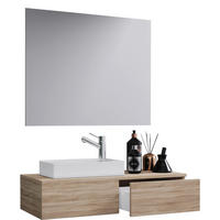 BADEZIMMER  in  - Weiß/Sonoma Eiche, MODERN, Keramik/Holzwerkstoff (85cm) - MID.YOU