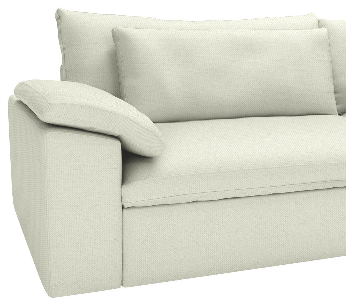 ECKSOFA  Chenille Creme  - Creme/Schwarz, Modern, Kunststoff/Textil (306/198cm) - Carryhome
