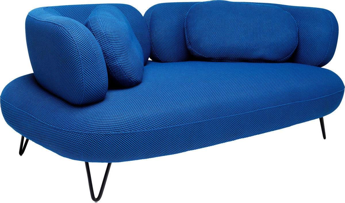 2-SITZER-SOFA in Netz Blau  - Blau/Schwarz, Design, Textil/Metall (182/72/94cm) - Kare-Design