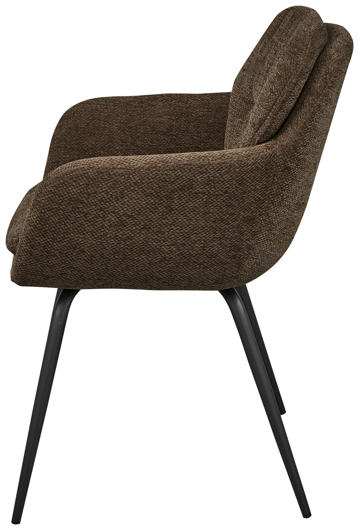 ARMLEHNSTUHL-SET 2 Stück  in Eisen Chenille  - Schwarz/Braun, MODERN, Textil/Metall (57/82/59cm) - Livetastic