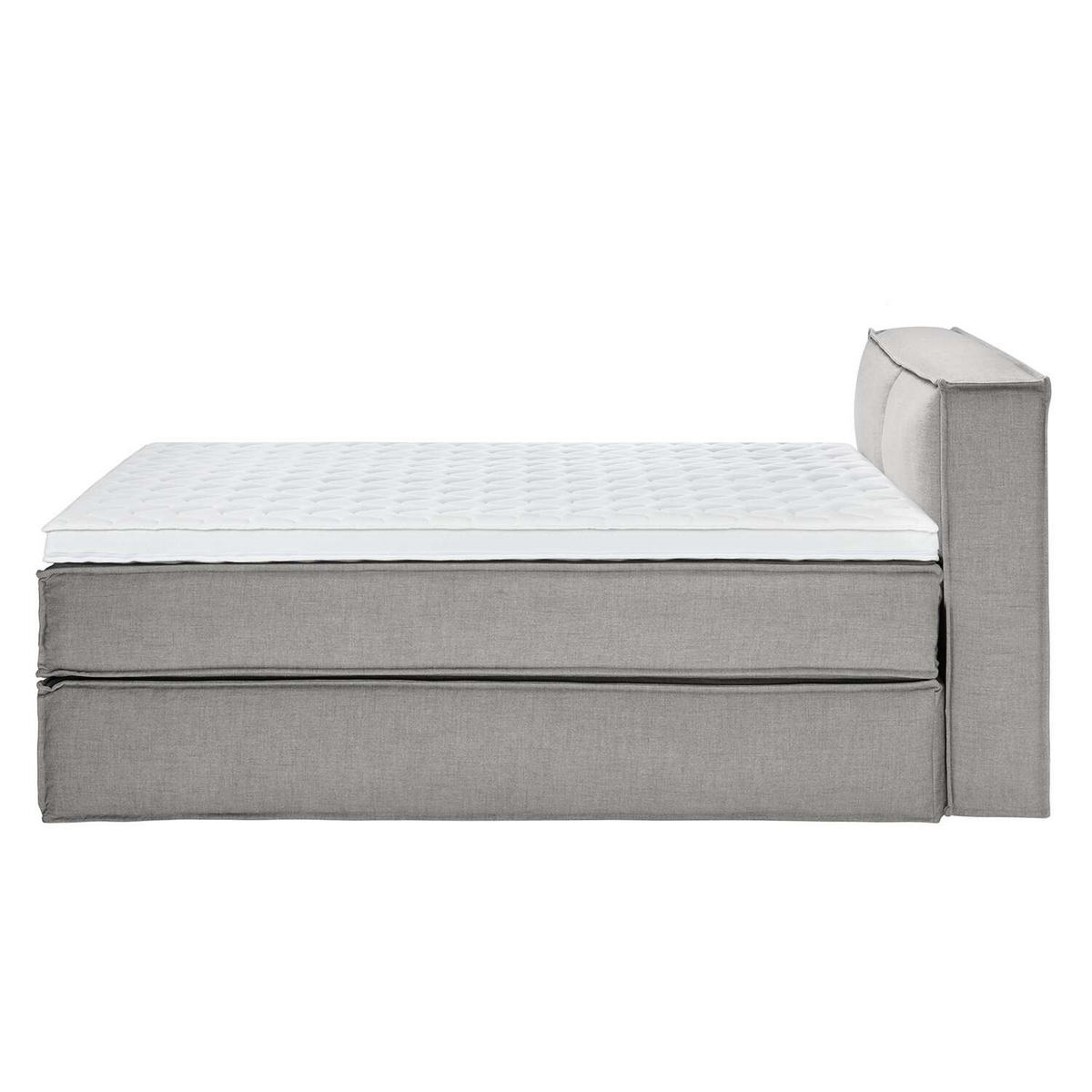 BOXSPRINGBETT 160/200 cm  in Hellgrau  - Hellgrau/Schwarz, Design, Textil (160/200cm) - home24