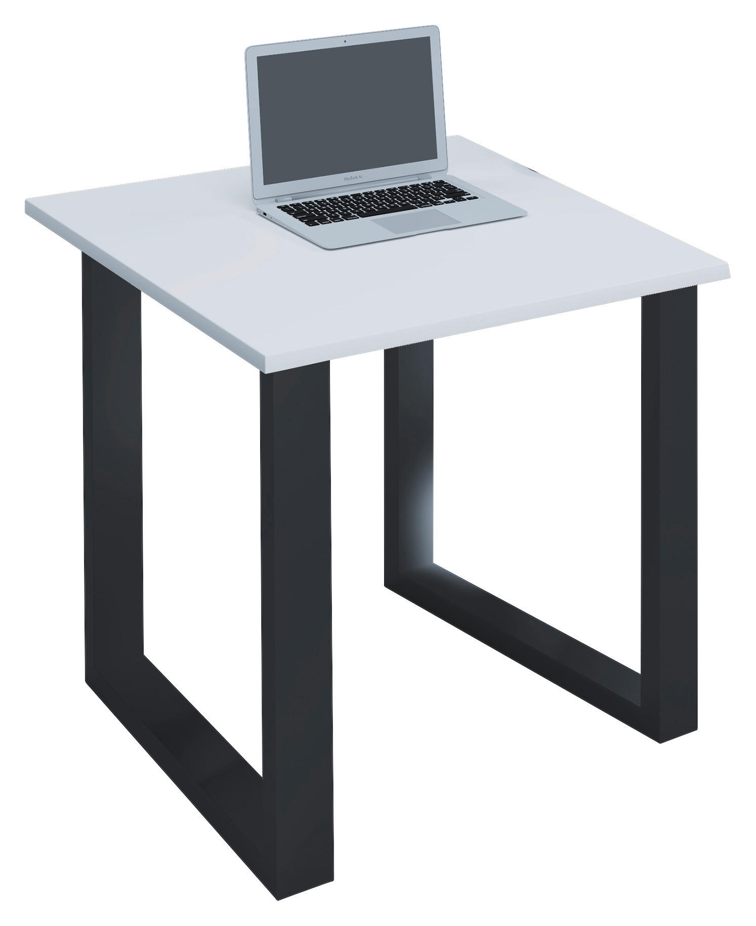 SCHREIBTISCH 80/80/76 cm Schwarz, Weiss  - Weiss/Schwarz, Modern, Holzwerkstoff/Metall (80/80/76cm) - MID.YOU