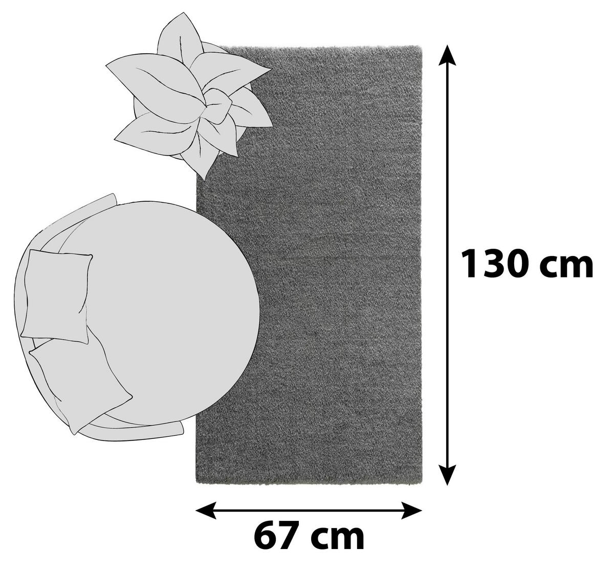 HOCHFLORTEPPICH 67/130 cm New Livorno Grau  - Grau, Basics, Textil (67/130cm) - Novel