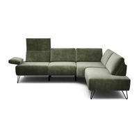 ECKSOFA Cosy Waldgrün Samt  - Waldgrün/Schwarz, Design, Textil/Metall (248-263/193cm) - SENSOO