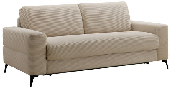 SCHLAFSOFA Cord Beige - Beige/Schwarz, Design, Textil/Metall (198/89/98cm) - Carryhome