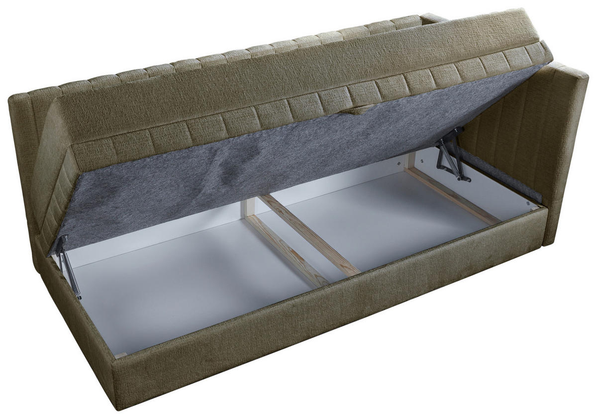 SCHLAFSOFA ROMA in Chenille, Jacquard Grün  - Schwarz/Grün, Design, Kunststoff/Textil (212/83/99cm) - MID.YOU