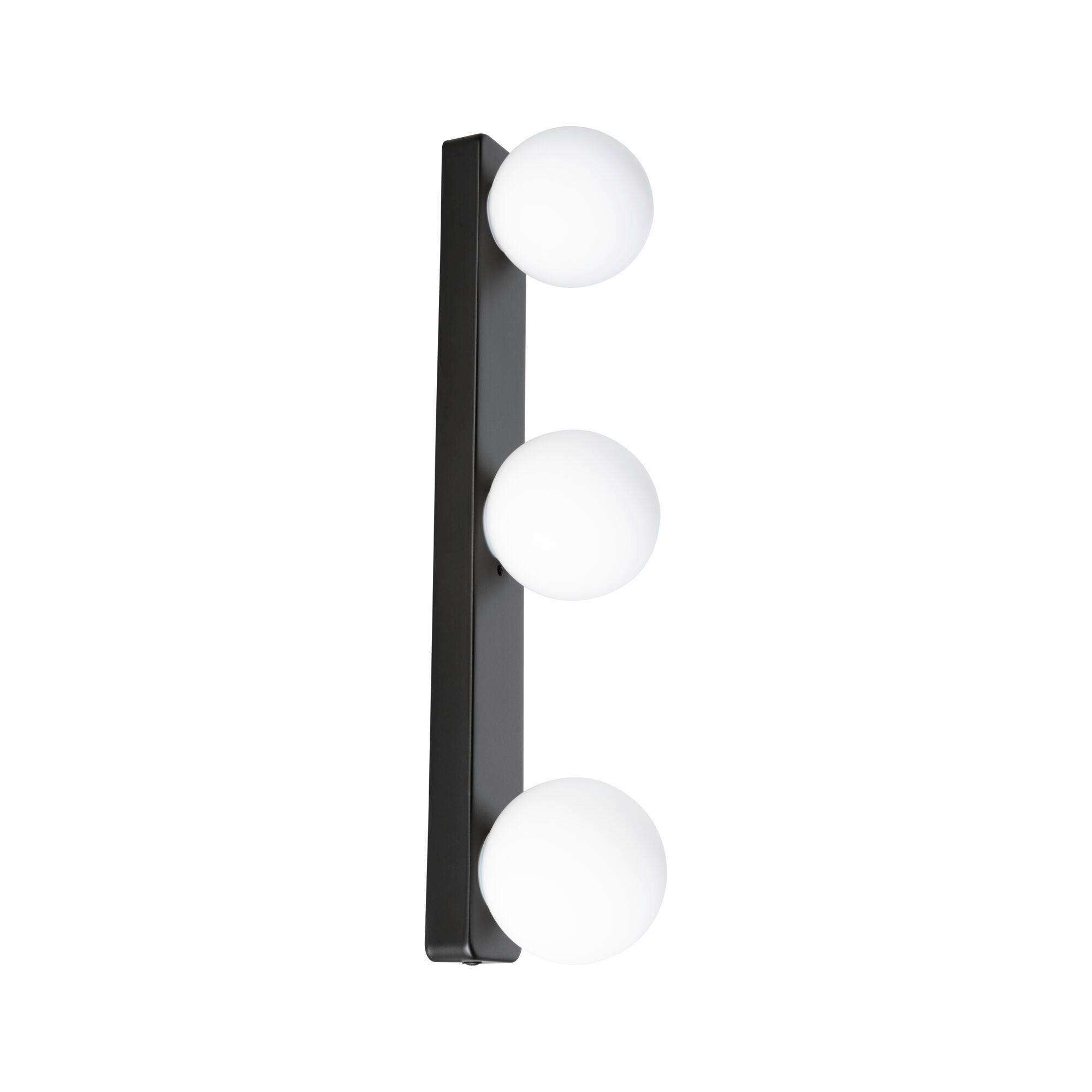 BADEZIMMER-WANDLEUCHTE Gove 40,0/10,0/8,0 cm   - Schwarz/Weiß, Basics, Glas/Metall (40,0/10,0/8,0cm) - Paulmann