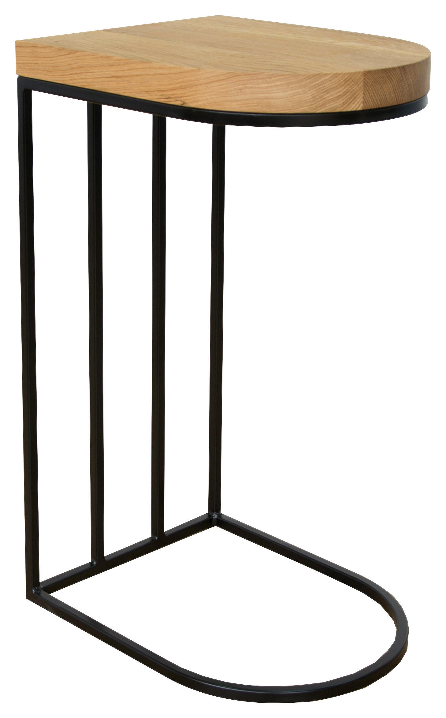 BEISTELLTISCH 45/35/69 cm Eiche massiv Schwarz, Eichefarben organisch  - Eichefarben/Schwarz, Design, Holz/Metall (45/35/69cm) - Novel