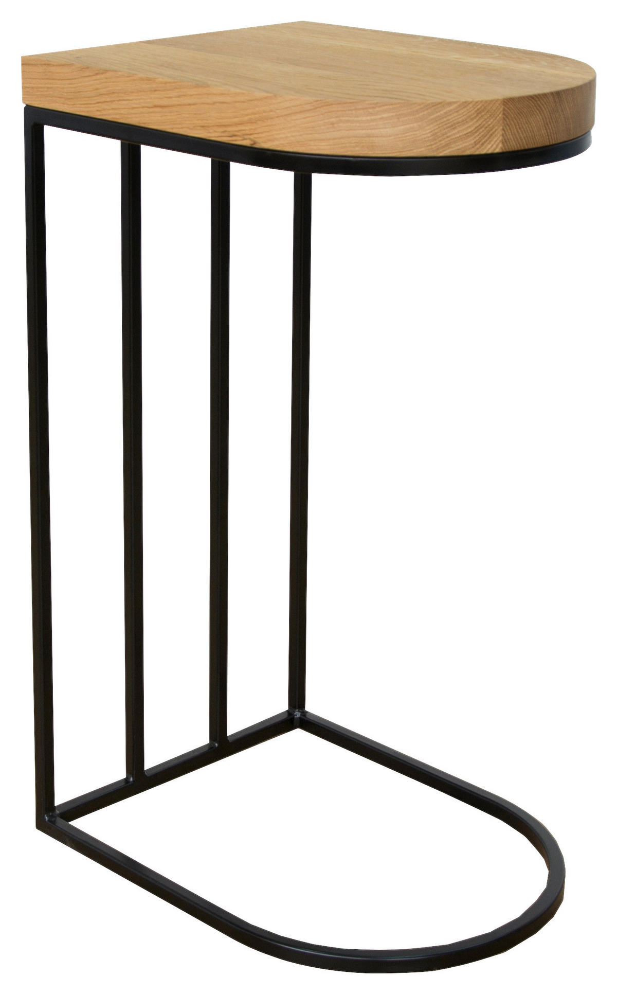 BEISTELLTISCH 45/35/69 cm Eiche massiv Schwarz, Eichefarben organisch  - Eichefarben/Schwarz, Design, Holz/Metall (45/35/69cm) - Novel