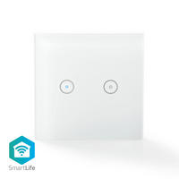 WLAN Doppelwandschalter - Weiß, Basics, Kunststoff (8,6/8,6/3,6cm) - Nedis SmartLife