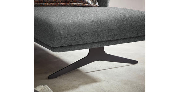 ECKSOFA in Flachgewebe Grau 259/152 cm - Schwarz/Grau, Design, Textil/Metall (259/152cm) - Dieter Knoll