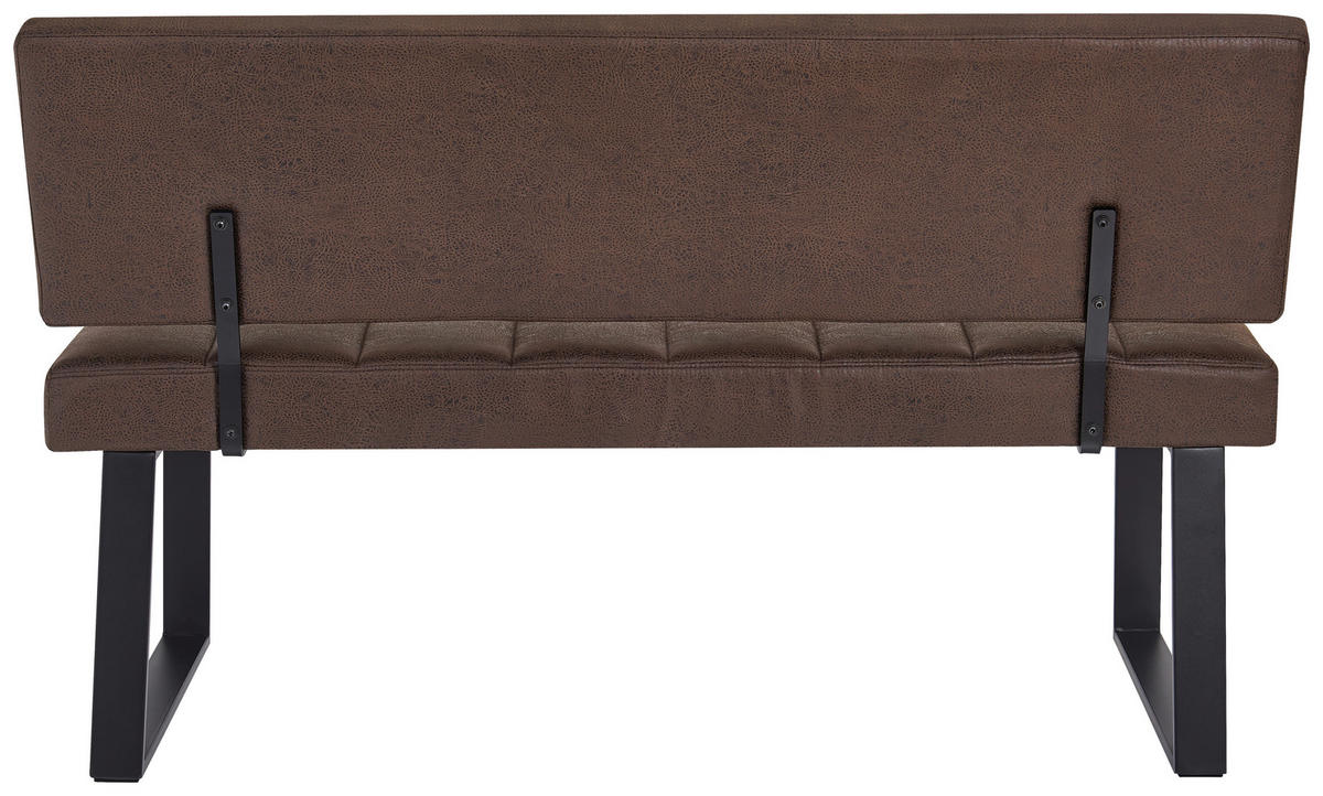 SITZBANK 140/86/60 cm Mikrofaser Braun, Schwarz  - Schwarz/Braun, KONVENTIONELL, Textil/Metall (140/86/60cm) - Landscape