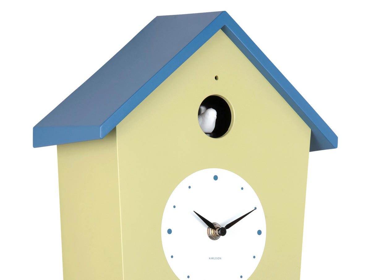 WANDUHR   - Pastellblau/Hellgelb, Basics, Kunststoff (23/10.5/26cm) - Karlsson