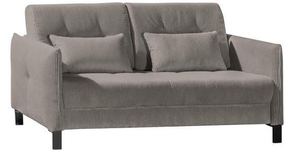 SCHLAFSOFA in Cord Cappuccino - Schwarz/Cappuccino, MODERN, Textil/Metall (150/88/110cm) - Novel