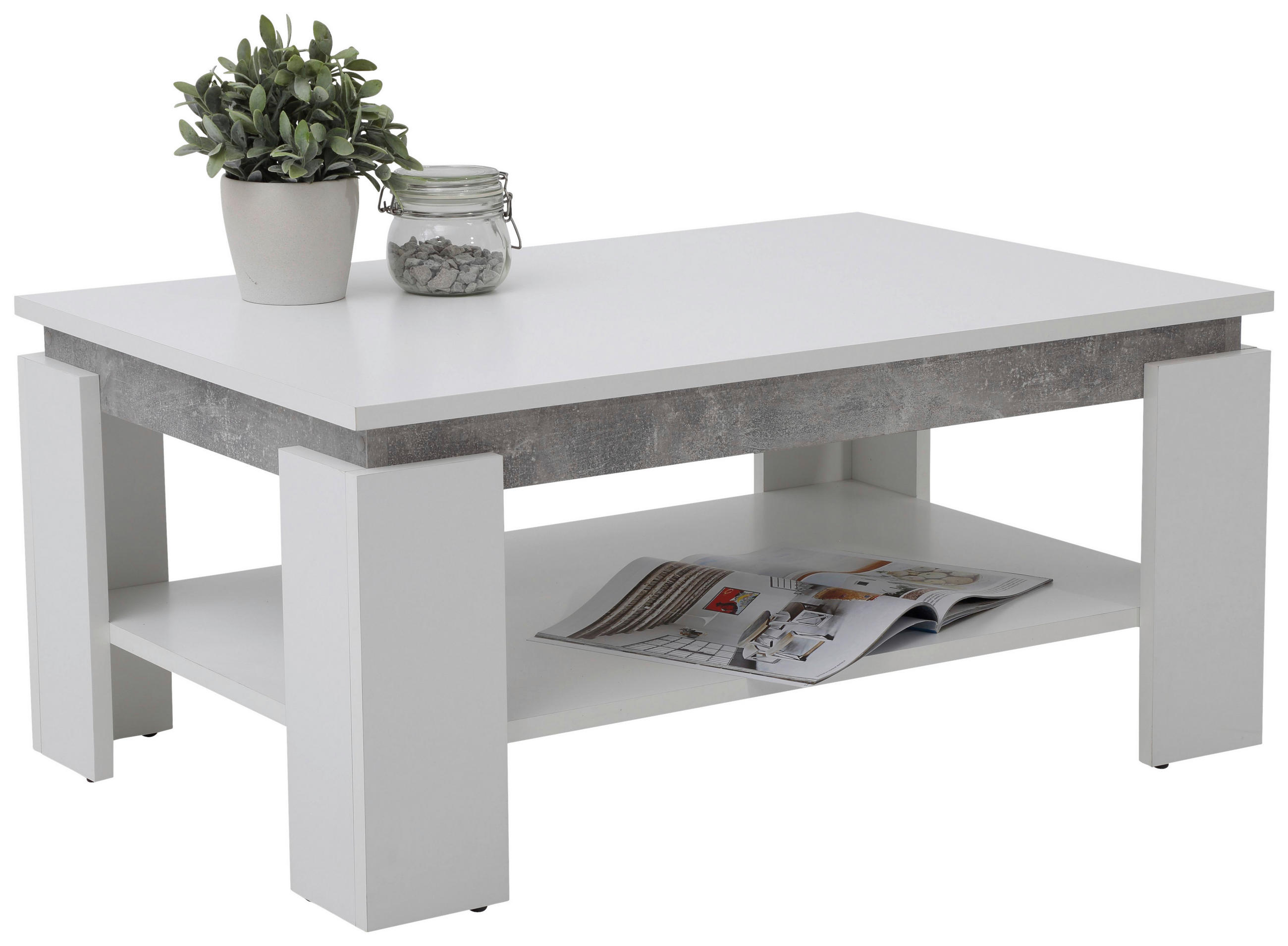 Boxxx Couchtisch Grau, Weiß 60.5x41.5x90 cm