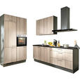 ECKKÜCHE 120/220 cm  in Graphitfarben, Schwarz, Tannenholzfarben  - Tannenholzfarben/Schwarz, Design, Holzwerkstoff/Metall (120/220cm) - Xora