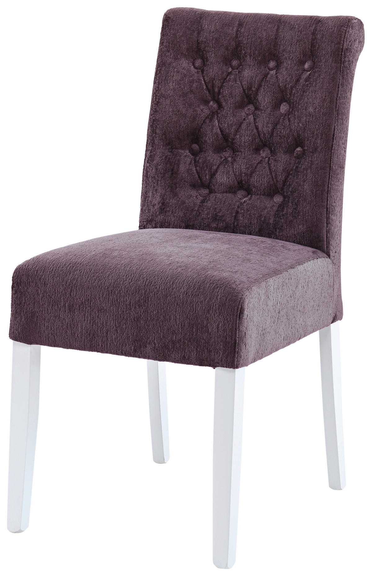 STUHL Chenille Altrosa, Weiß Buche massiv  - Altrosa/Weiß, KONVENTIONELL, Holz/Textil (46,5/91/65cm) - Cantus