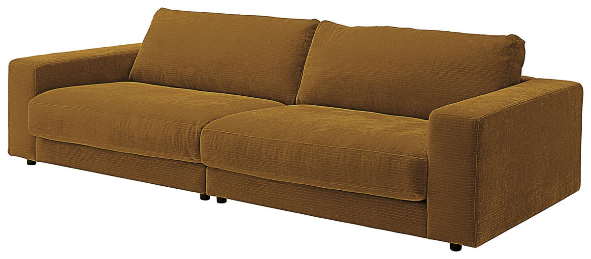 3-SITZER-SOFA in Chenille Hellgrün, Senfgelb  - Senfgelb/Schwarz, Design, Kunststoff/Textil (290/86/127cm) - Lomoco