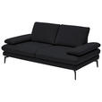2,5-SITZER in Leder Anthrazit  - Anthrazit/Schwarz, Design, Leder/Metall (196/86/104cm) - Dieter Knoll
