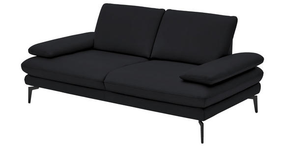 2,5-SITZER in Leder Anthrazit - Anthrazit/Schwarz, Design, Leder/Metall (196/86/104cm) - Dieter Knoll