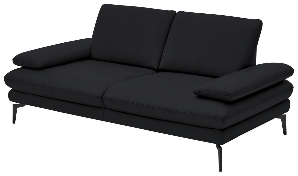 2,5-SITZER in Echtleder Anthrazit  - Anthrazit/Schwarz, Design, Leder/Metall (196/86/104cm) - Dieter Knoll