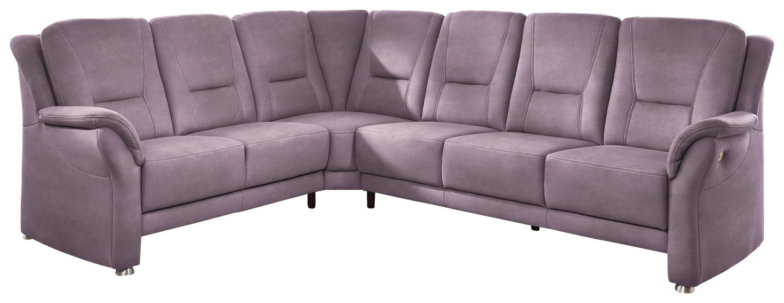 ECKSOFA in Mikrofaser Flieder, Lila  - Beige/Lila, Konventionell, Textil/Metall (223/275cm) - Beldomo Comfort