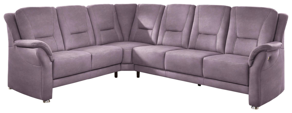 ECKSOFA in Mikrofaser Flieder, Lila  - Beige/Lila, Konventionell, Textil/Metall (223/275cm) - Beldomo Comfort