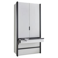 Dulap Cu Uși Culisante, 100/216/58 cm, grafit, alb - alb/grafit, Basics, metal/material pe bază de lemn (100/216/58cm) - Novel