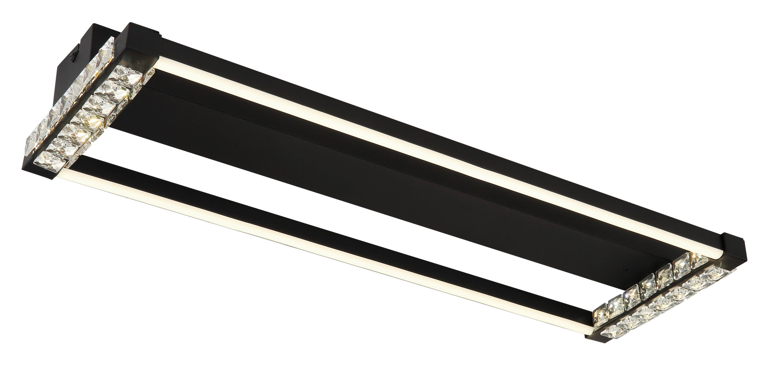 LED-DECKENLEUCHTE 62,5/20,6/7 cm   - Klar/Schwarz, Design, Kunststoff/Metall (62,5/20,6/7cm) - Globo