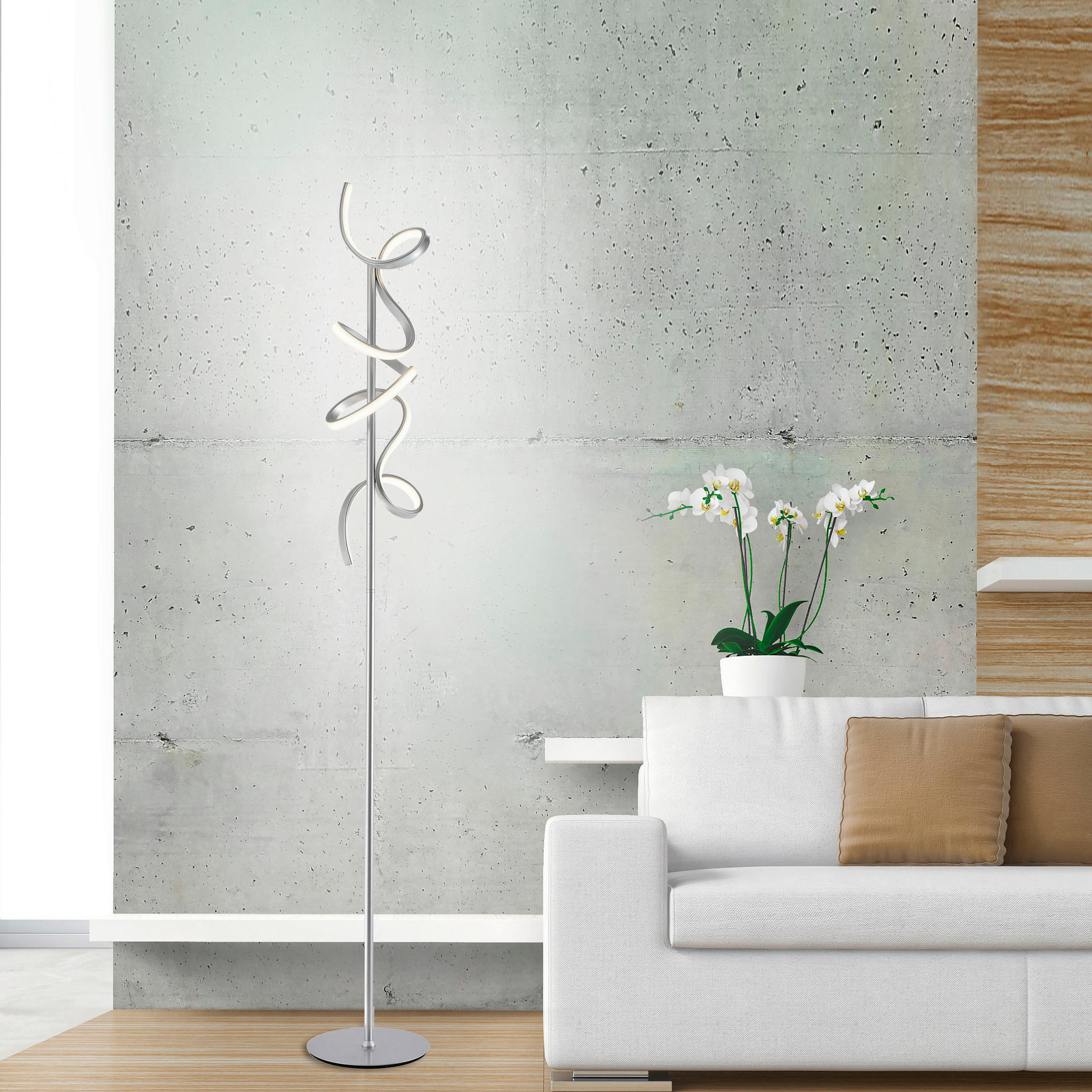 LED-STEHLEUCHTE 22/22/156 cm    - Silberfarben, Design, Metall (22/22/156cm)