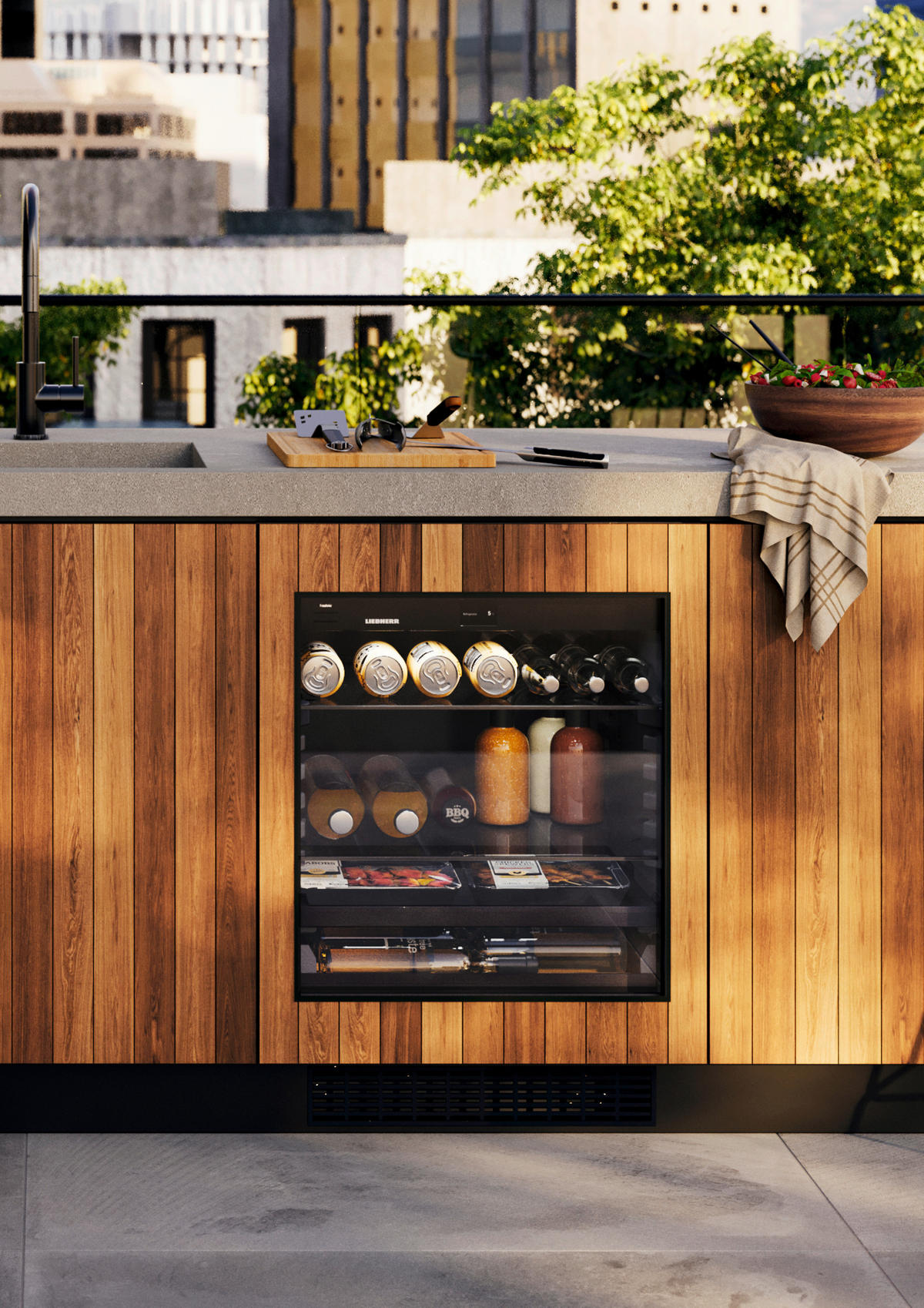 KÜHLSCHRANK 59,7/81,9/56,4 cm UORPR366I-20 Outdoor - Unterbaukühlschrank  - Anthrazit, Basics, Glas/Metall (59,7/81,9/56,4cm) - Liebherr