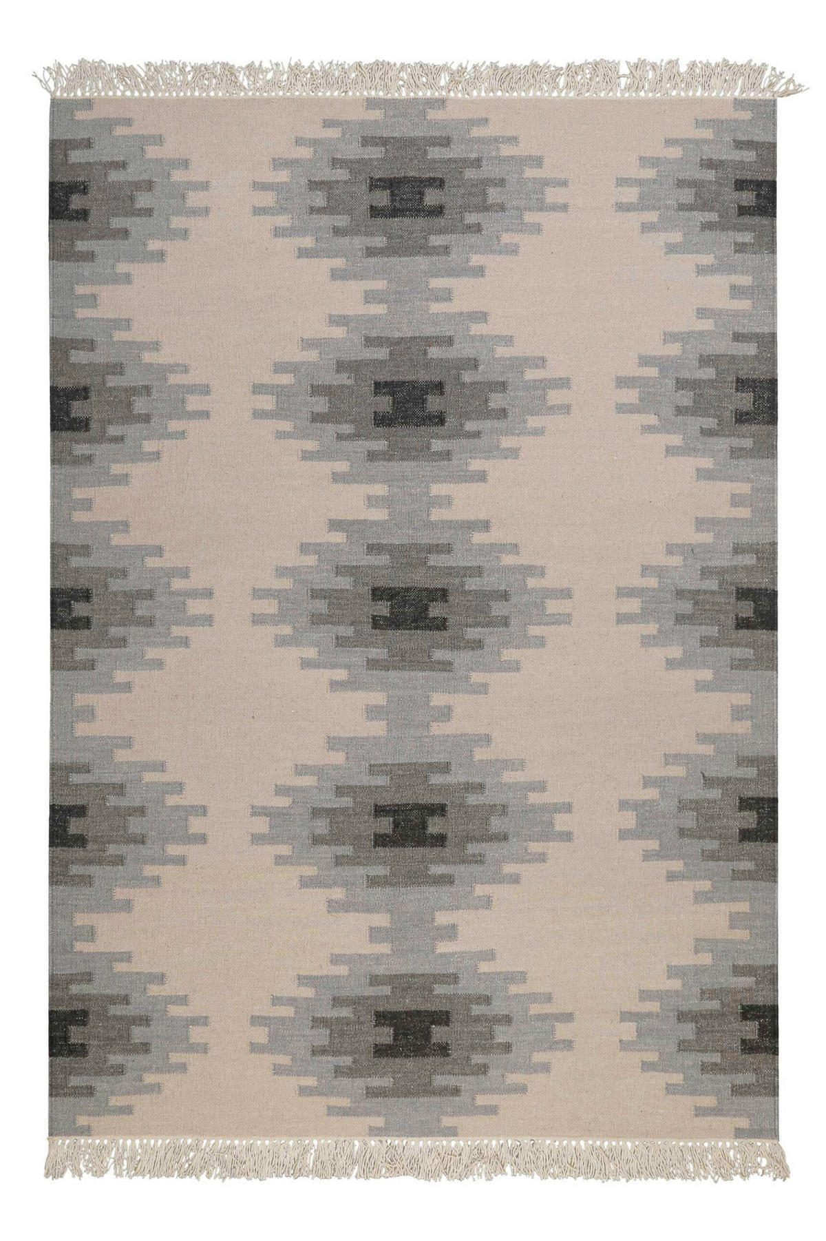 HANDWEBTEPPICH 160/230 cm Belle Creme, Grau  - Creme/Grau, KONVENTIONELL, Textil (160/230cm)