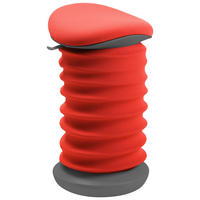 BÜROHOCKER Grau, Rot  - Rot/Grau, Design, Kunststoff/Textil (37,5/53-64/36cm) - Topstar