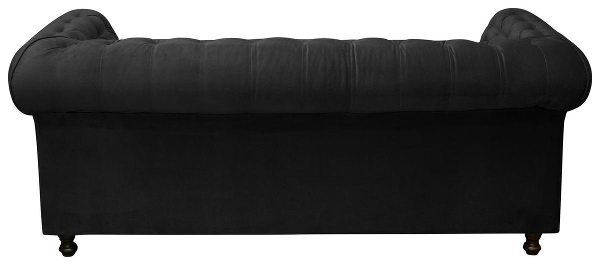 CHESTERFIELD-SOFA in Samt Anthrazit  - Wengefarben/Anthrazit, Basics, Holz/Textil (205/80/90cm) - P & B