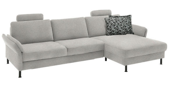ECKSOFA  in Chenille, Flachgewebe Cappuccino  316/175 cm  - Schwarz/Cappuccino, Design, Textil/Metall (316/175cm) - Dieter Knoll