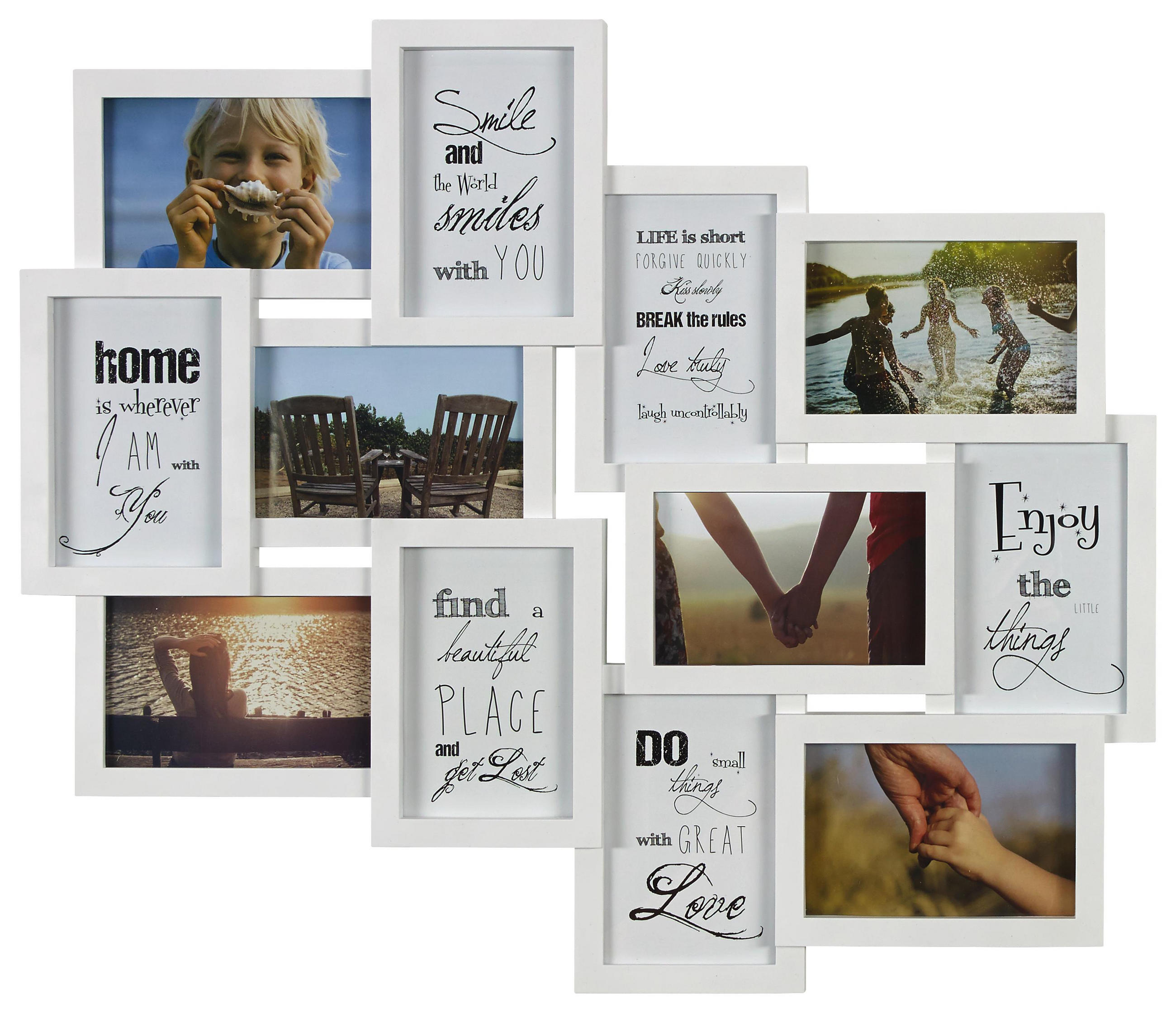 Collagen-Bilderrahmen in Weiß