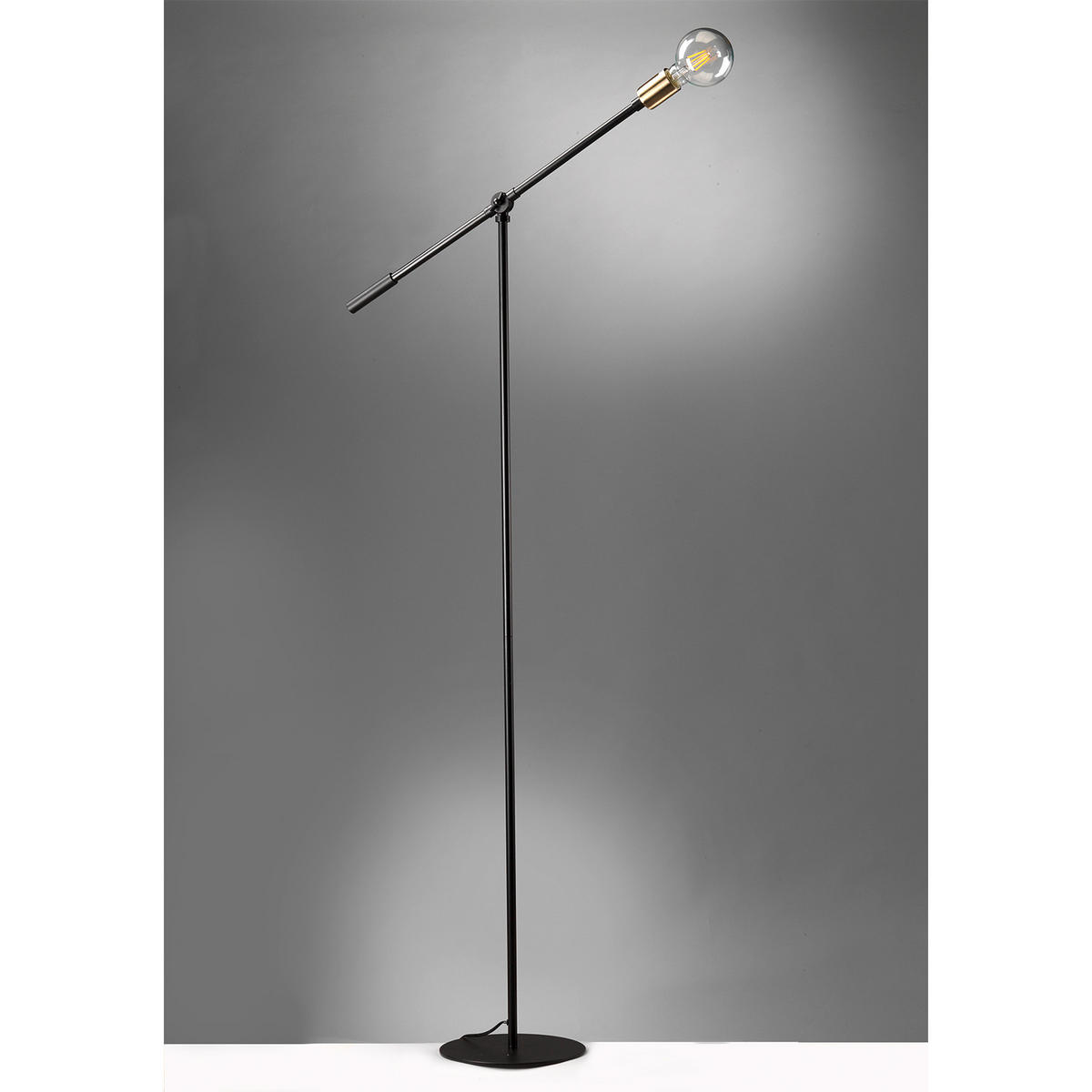 STEHLEUCHTE 62/170 cm    - Goldfarben/Schwarz, Design, Metall (62/170cm)