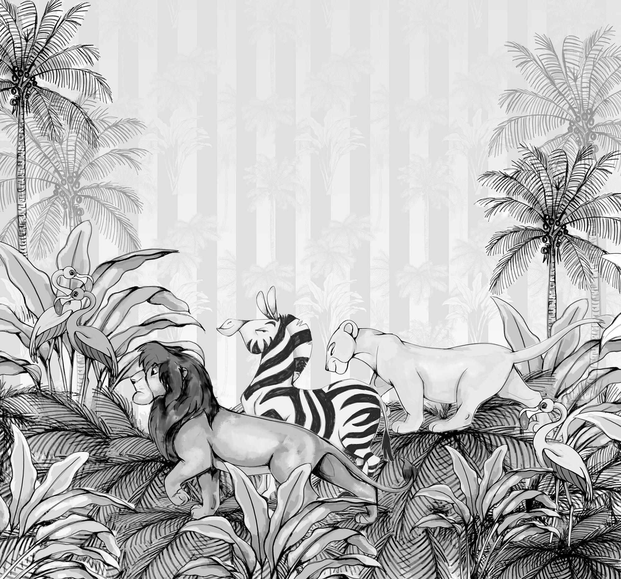 Xora Fototapete Schwarz, Weiß 300x280 cm