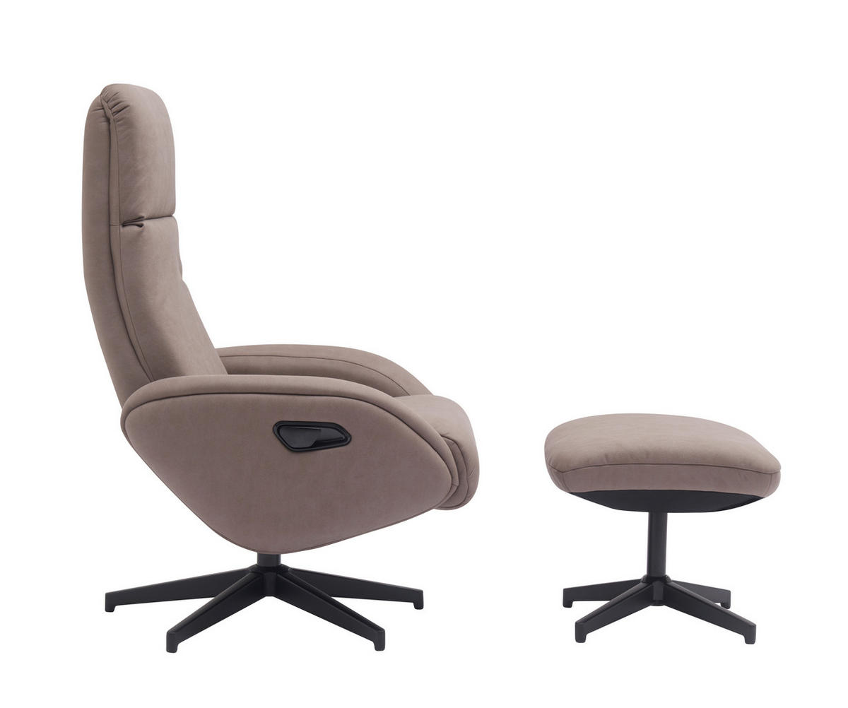 RELAXSESSELSET in Textil Taupe  - Taupe/Schwarz, Design, Textil/Metall (77/107/75cm) - Xora