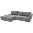 ECKSOFA Grau Flachgewebe  - Silberfarben/Grau, Design, Textil/Metall (174/306cm) - Carryhome