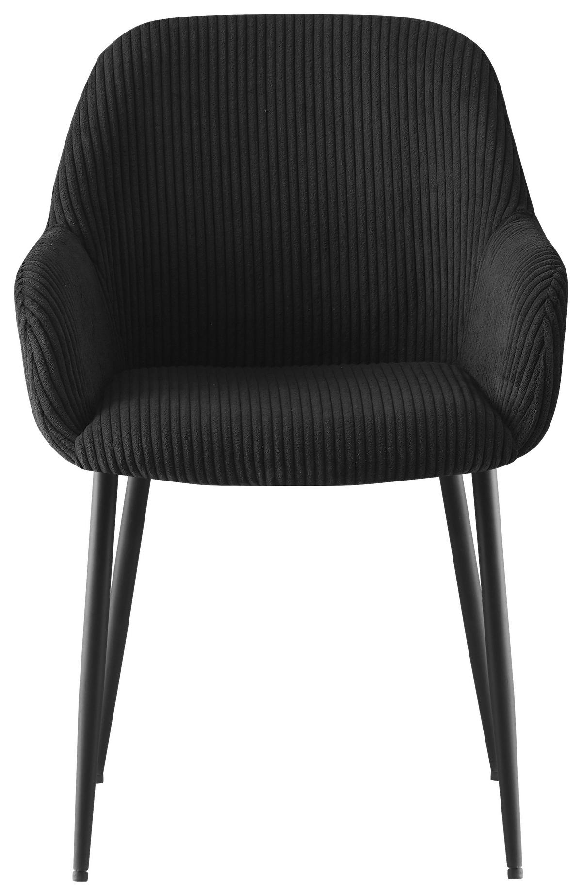 ARMLEHNSTUHL  in Eisen Cord  - Schwarz, Design, Textil/Metall (57/85/60cm) - Xora