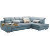 ECKSOFA Hellblau Flachgewebe  - Chromfarben/Hellblau, Design, Kunststoff/Textil (292/212cm) - SetOne by Musterring