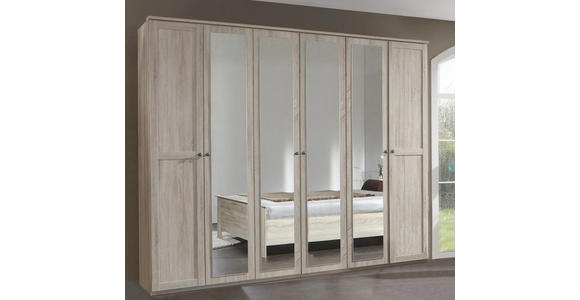 DREHTÜRENSCHRANK in Eichefarben - Eichefarben/Braun, KONVENTIONELL, Glas/Holzwerkstoff (270/210/58cm) - Cantus