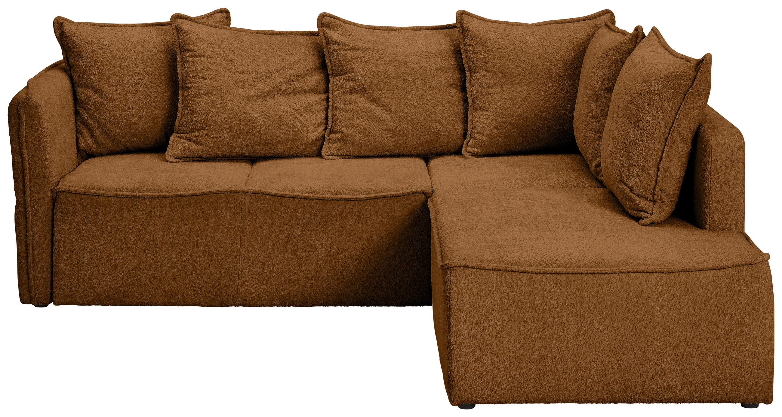 ECKSOFA Rostfarben Chenille  - Rostfarben/Schwarz, KONVENTIONELL, Kunststoff/Textil (233/193cm) - Carryhome