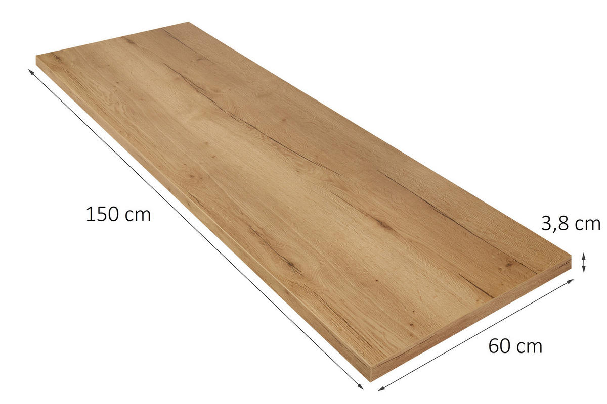 ARBEITSPLATTE 150/4/60 cm  - Eichefarben, MODERN, Holzwerkstoff (150/4/60cm) - Nobilia