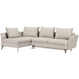 ECKSOFA in Webstoff Beige  - Beige/Schwarz, Design, Textil/Metall (182/280cm) - Carryhome