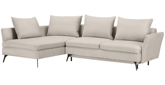 ECKSOFA in Webstoff Beige 182/280 cm - Beige/Schwarz, Design, Textil/Metall (182/280cm) - Carryhome