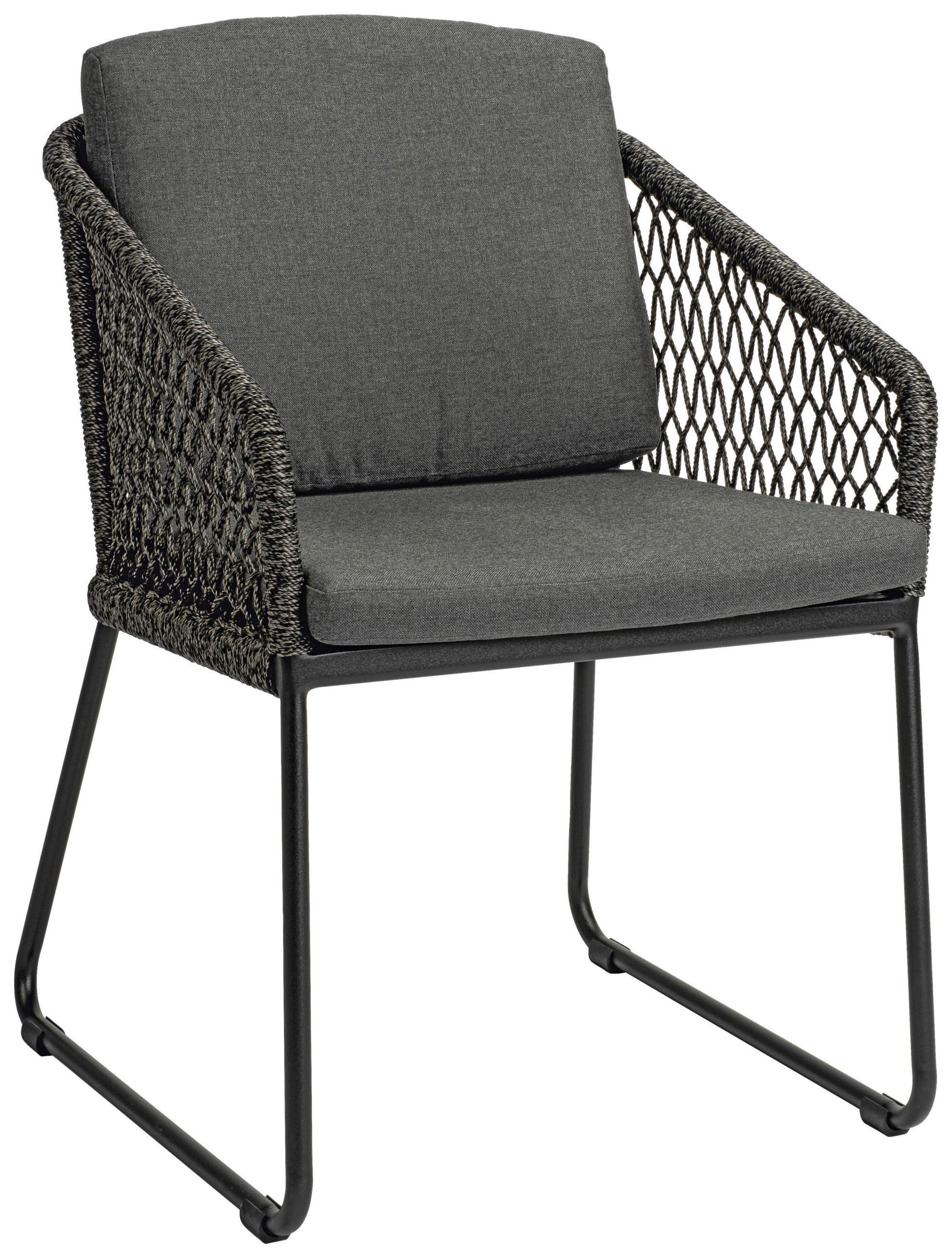 GARTENSESSEL - Anthrazit/Schwarz, Natur, Textil/Metall (59/81/66cm) - Stern